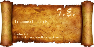 Trimmel Erik névjegykártya